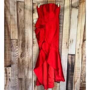 Fame and Partners Dress The Seller Red Strapless Bustier Gown 4 Mermaid Formal